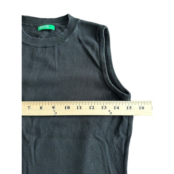 United Colors of Benetton Vest Women’s Small Sleeveless Vest Top‎ Black #AB10-5 - Picture 6 of 9